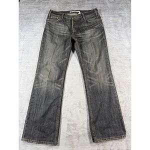 Gap Jeans Mens 36x34 Faded Black Low Rise Boot Fit Button Fly Denim Grunge Y2K